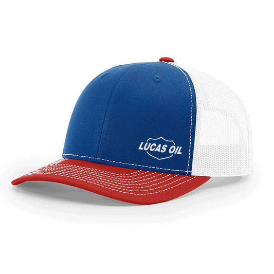 Lucas Oil Richardson Royal/White/Red Mesh Back Tri-Colors Trucker Hat